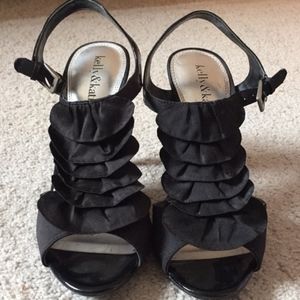 Kelly & Katie Black Ruffle Heels